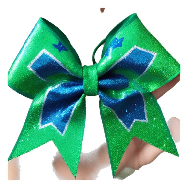 allstar cheer sparkle bow blue and green sticker
