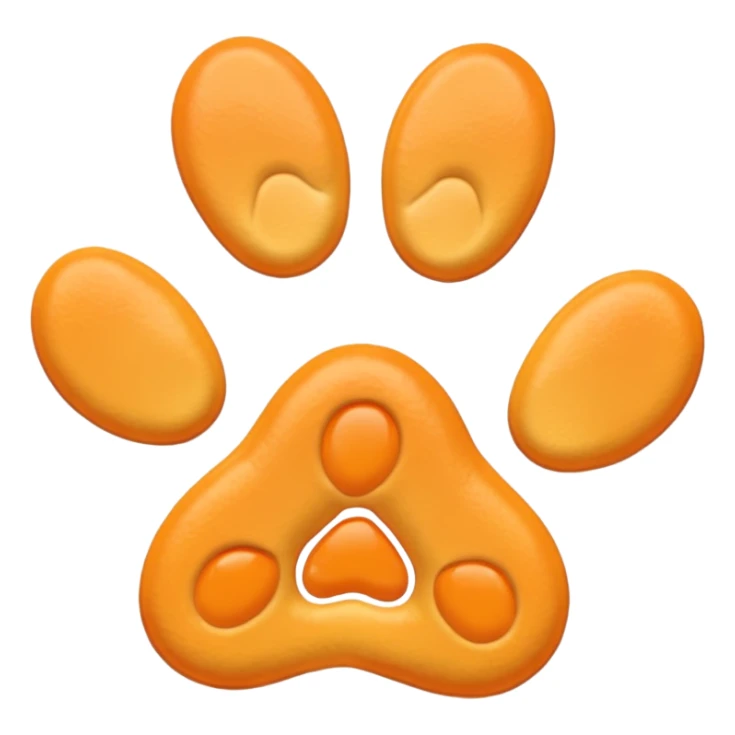 a very light pale pastel yellowy orange pawprint sticker