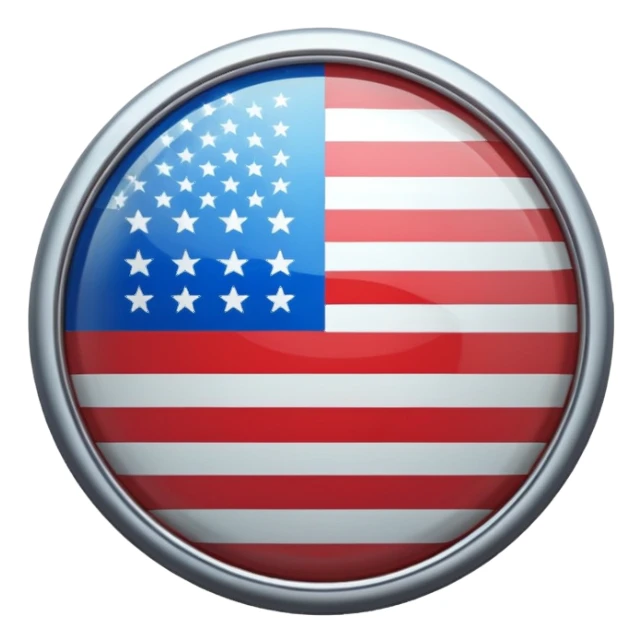 A Circle Shield With American Flag Printed On It sticker