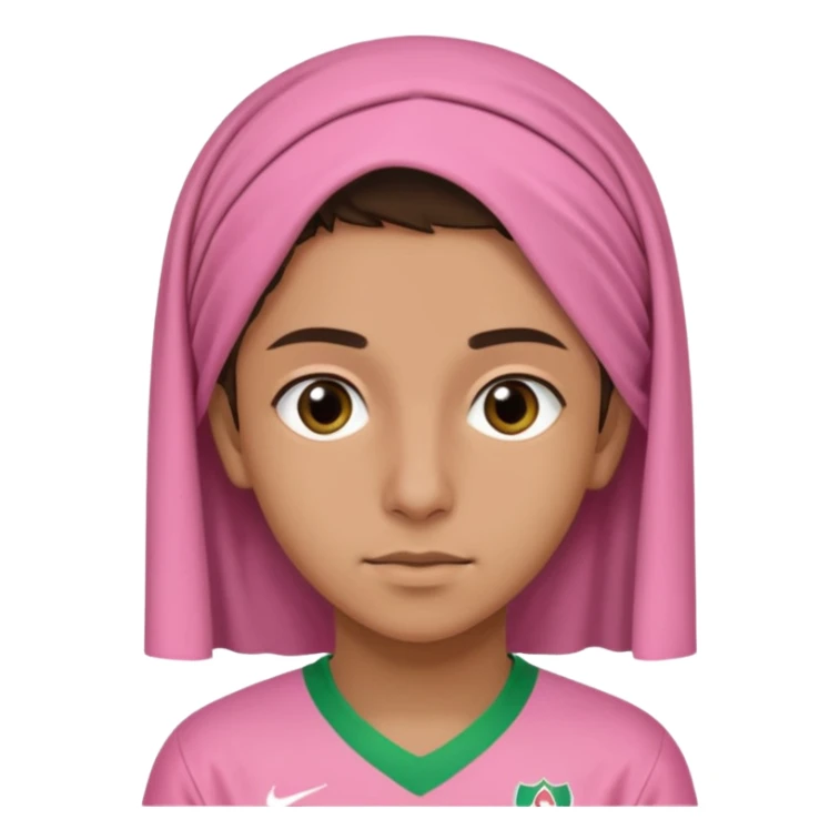 Adolecent arabe avec coupe plaquer sur le coté maillot de lalgerie rose sticker