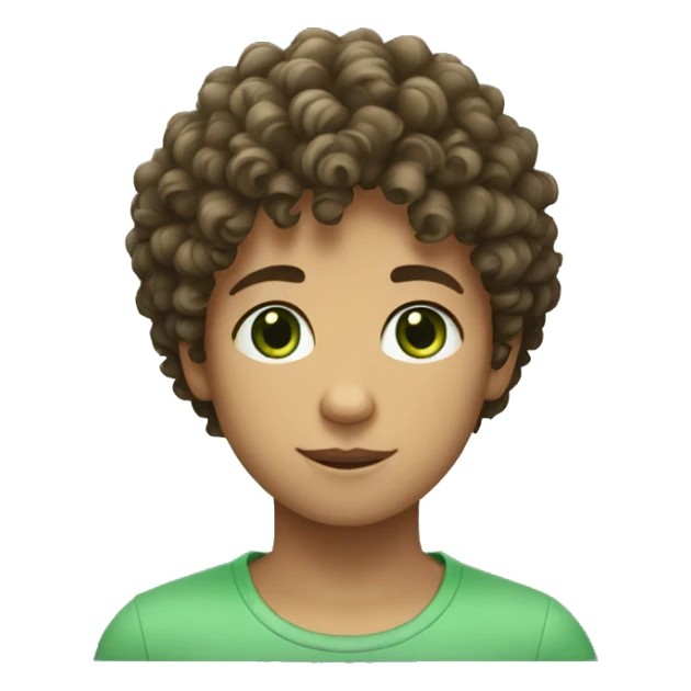 Boy with curly hair and green eyes sticker