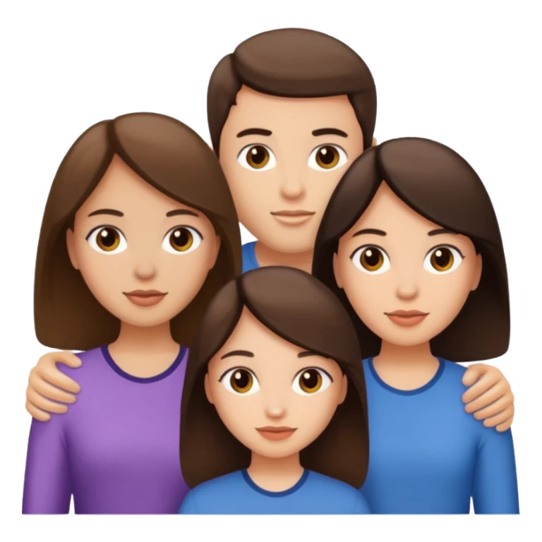 2 girls 1 guy brunettes  sticker