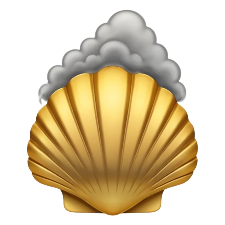 Gold shell with smoke coming out  sticker