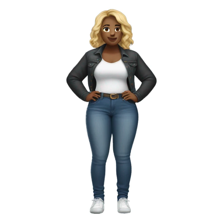 thicc Caucasian woman in jeans sticker