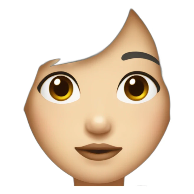 japanese-girl-bob-black-hair-upper-lip-mole-childish sticker