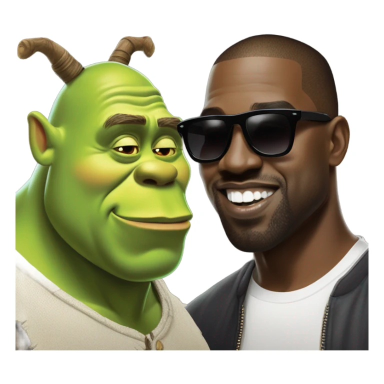 Shrek kissing kanye west sticker