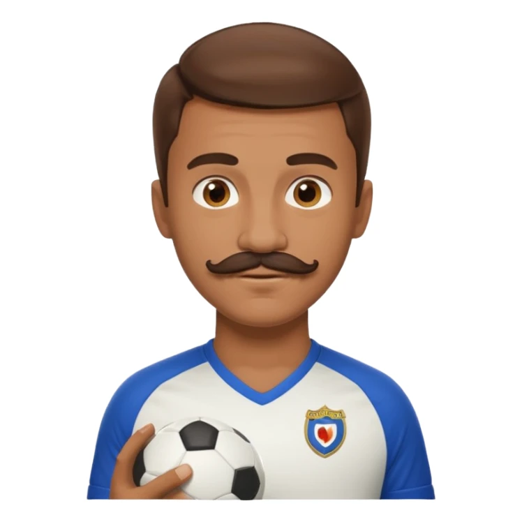 soccer player with mustache holding soccer ball sticker