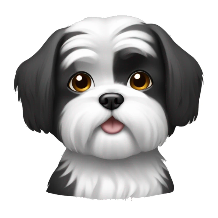A shi-tzu dog that’s  black and white  sticker