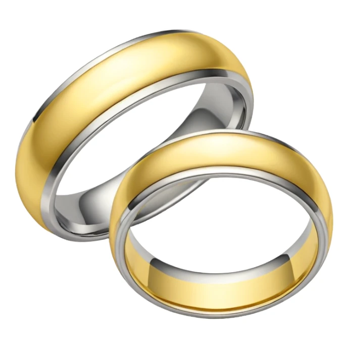 2 wedding bands, bride’s is white gold, grooms is yellow and white gold  sticker