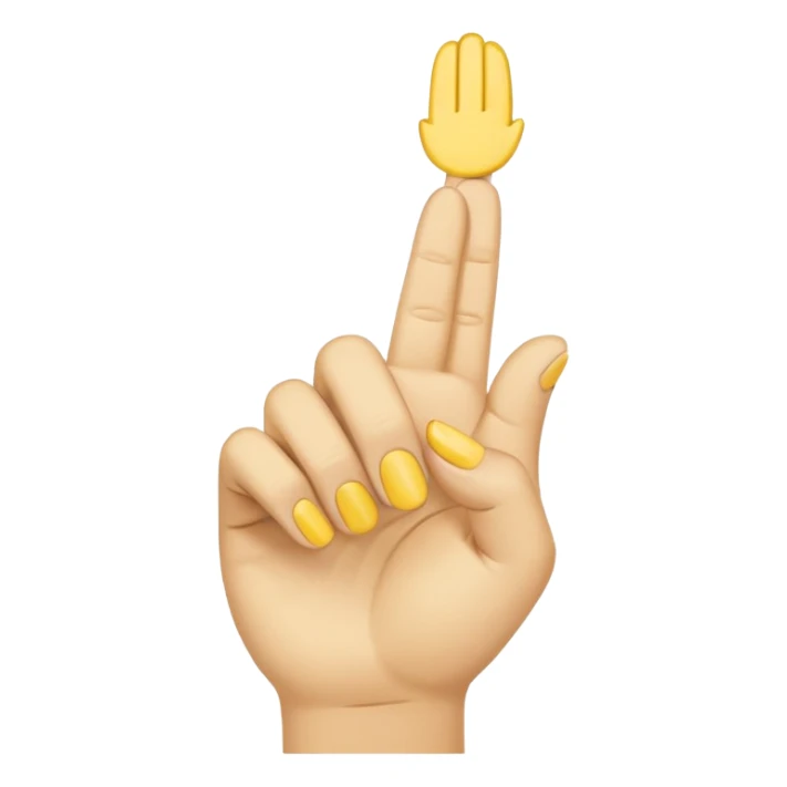 yellow 5 finger emoji, index finger extended, remaining finger folded, pointing to someone, poking hand sticker