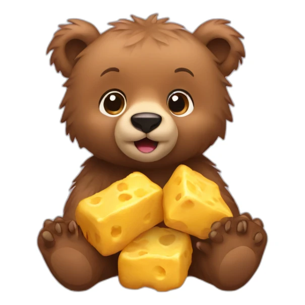 baby grizzly bear with nuggets sticker