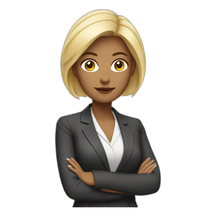white Business woman half body sticker