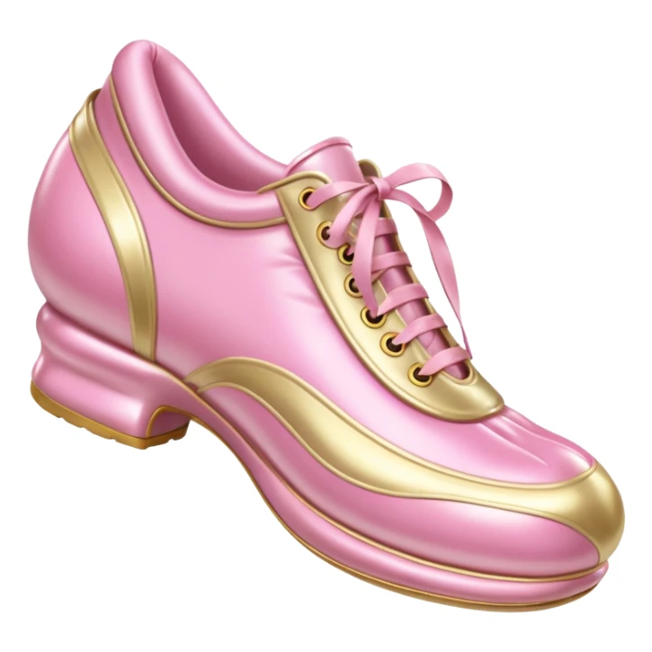 vintage rococo pale gold & pink inflatable puffy shoe sticker
