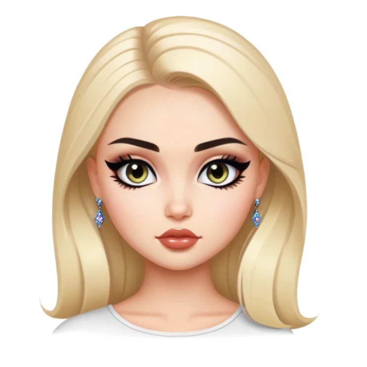 russian beauty, pretty eyes, black eyeliner, pretty bratz baddie sticker