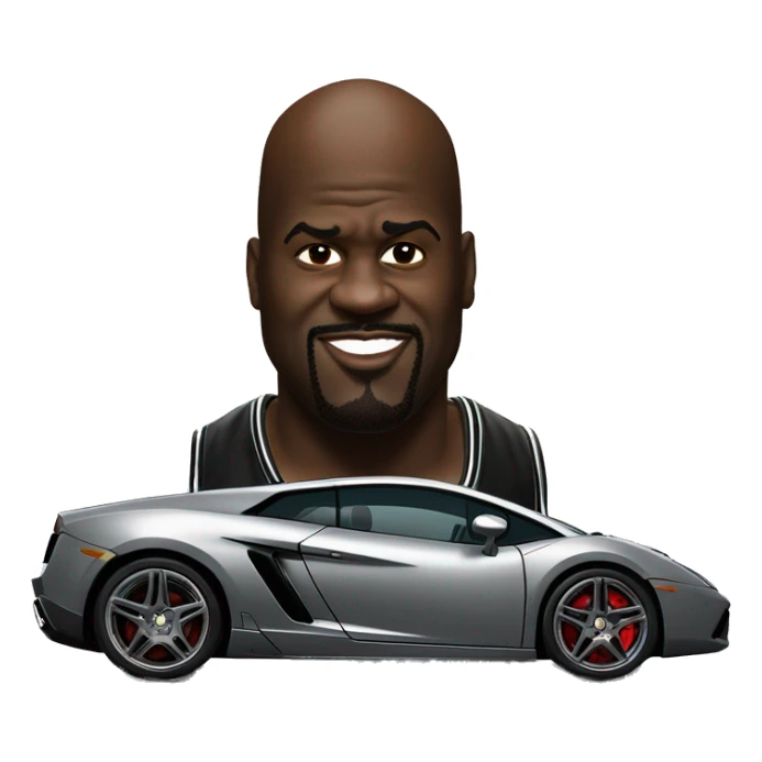 shaquille o neil in his long lamborghini gallardo sticker