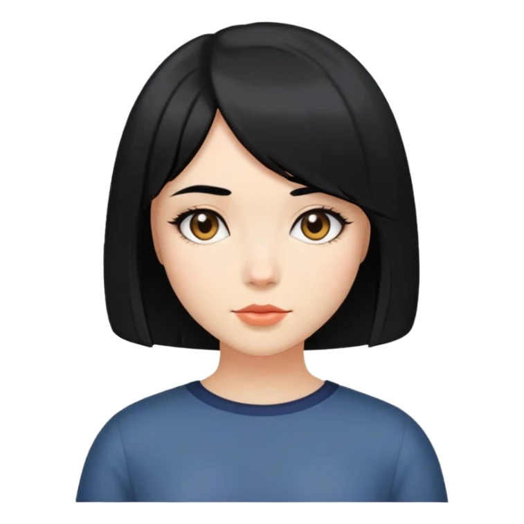 Girl with black hair and bobcut sticker