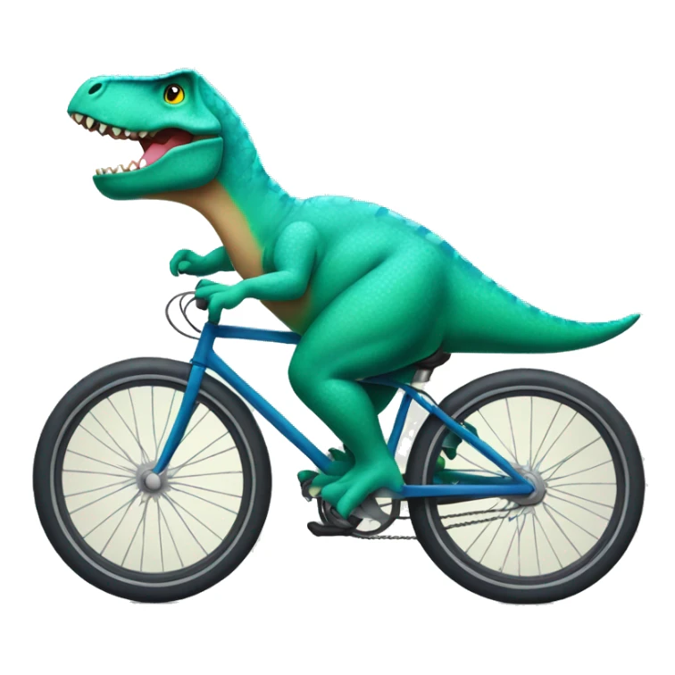 Dinosaur wearing cool shirt riding a bike sticker