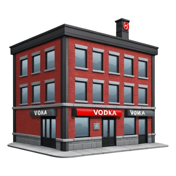 The dark building of the vodka store sticker