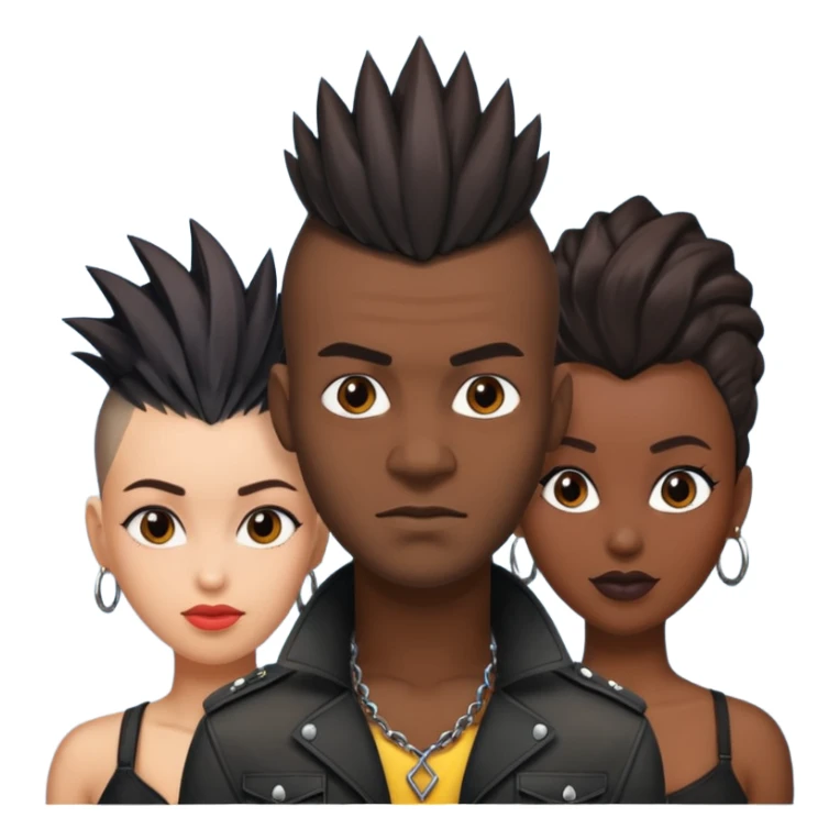 Black man with mowhak with black sexy women  sticker