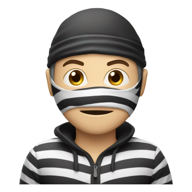 Burglar with striped black and white top on ￼ sticker
