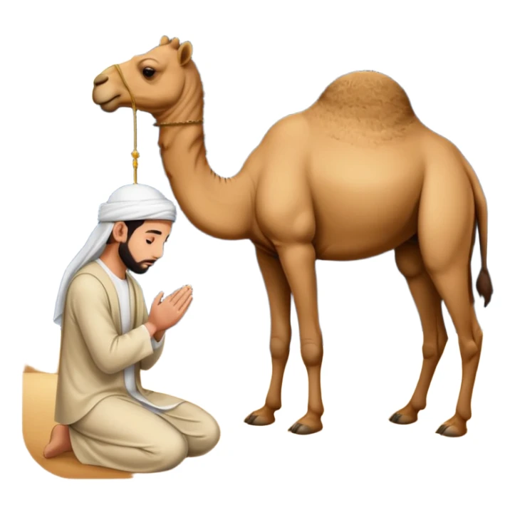 Muslims pray with our side camel and night  sticker