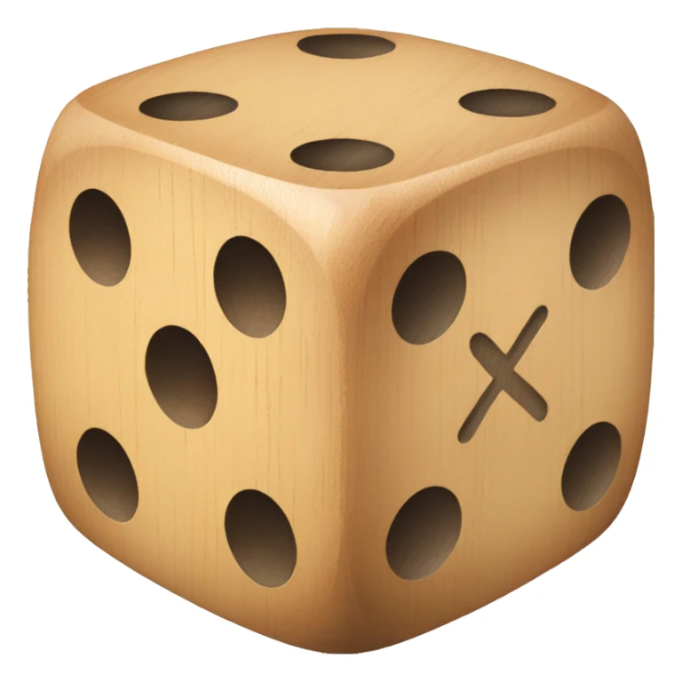 wooden dice with x2 carved on it sticker