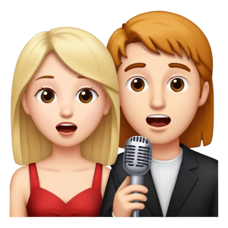 Two girls singing songs that one guy doesn’t care about at all sticker