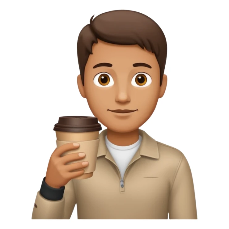 man, hold a take away cup of coffee sticker