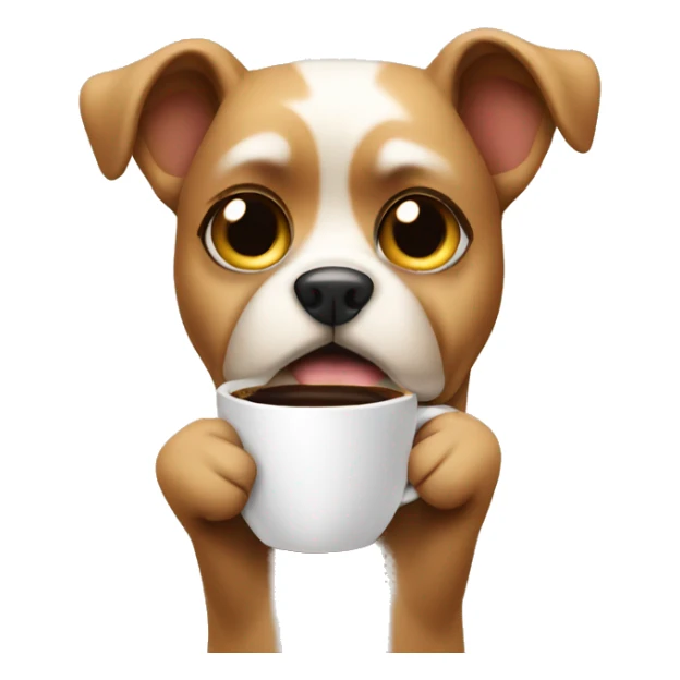 dog with coffee in hands in a sassy mood sticker
