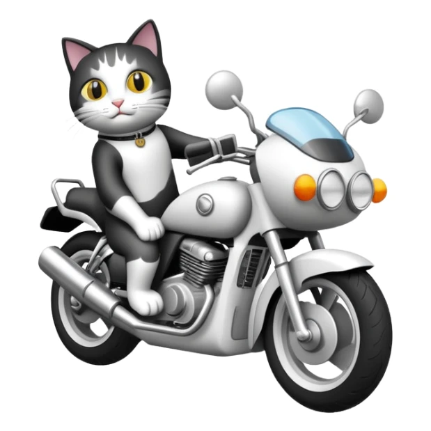 Motorbike with a cat in it sticker