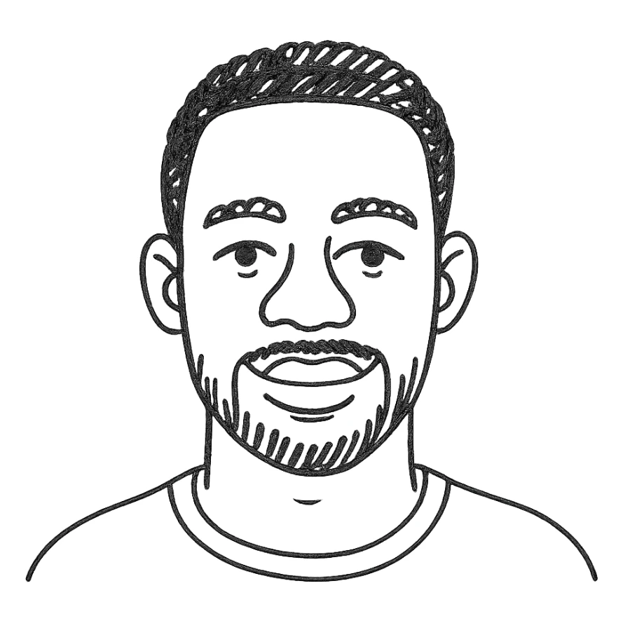 hand drawn outlined portrait of a black man sticker