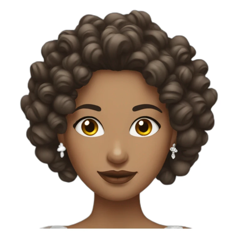 Beautiful brunette bride with curly hair sticker