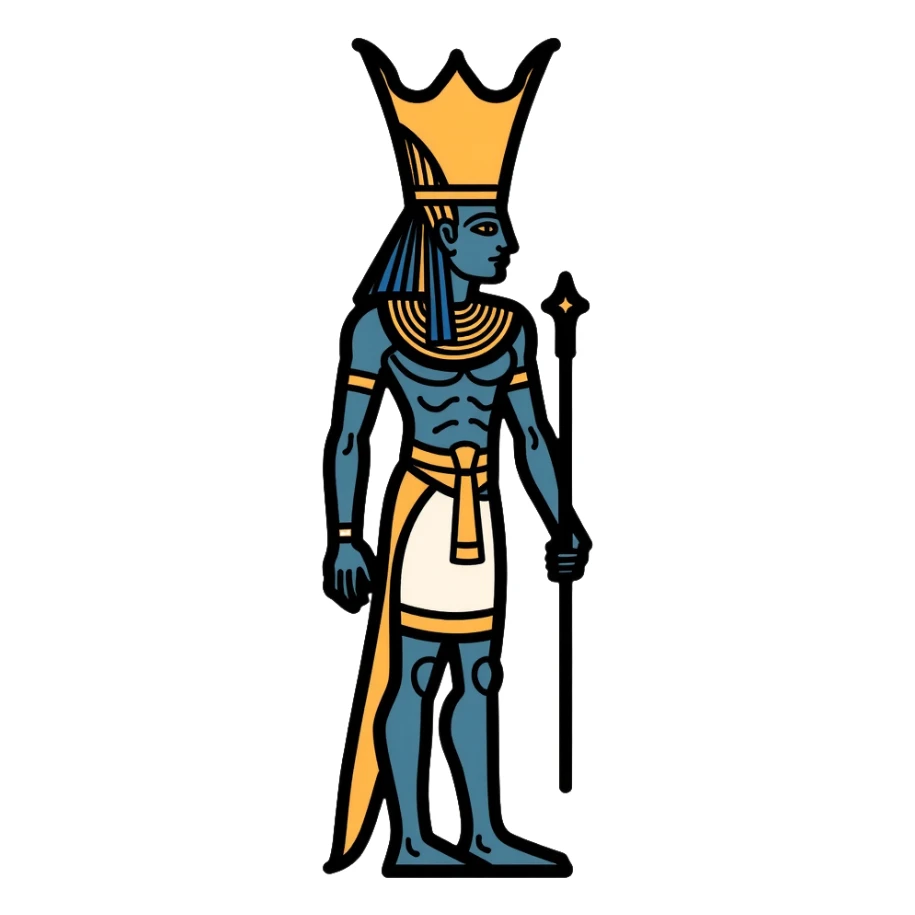 Osiris Egyptian god of afterlife symbol with Atef crown sticker