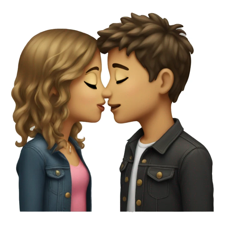 Boy girl kiss sticker