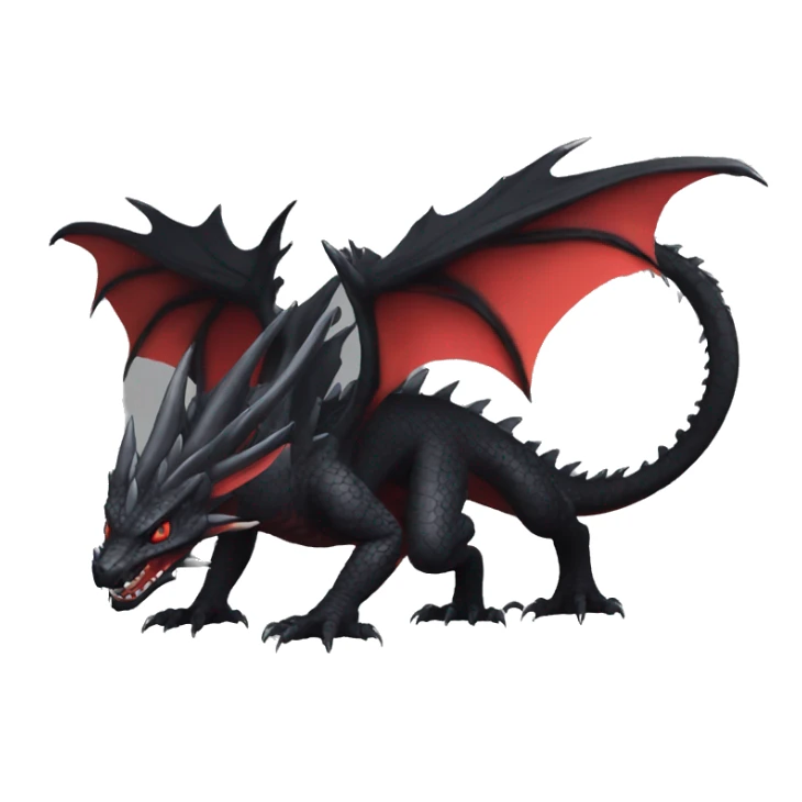 cool edgy black and red Dark-type nargacuga dragon Pokémon full body sticker