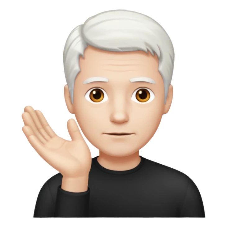 Man with white hair and one arm sticker