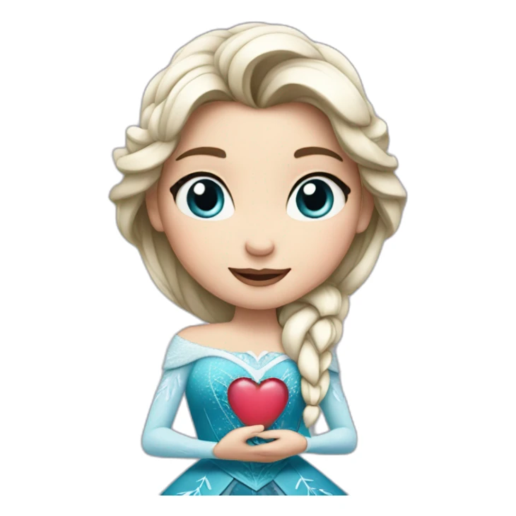Anna un Frozen holding a heart sticker