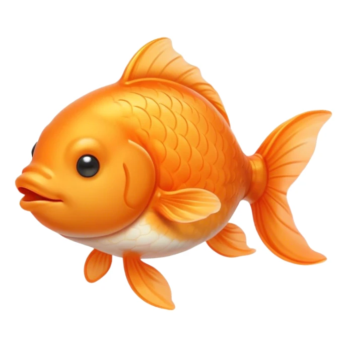 Meme-Worthy Cute Sleeping Orange Goldfish Portrait Emoji, Head resting peacefully with a contented smile, showcasing a streamlined, graceful body with a luxuriously soft vibrant orange hue, eyes closed in a serene, floating nap, Simplified yet hilariously adorable features, highly detailed, glowing with a soft, drowsy light, high shine, relaxed and utterly lovable, stylized with an air of playful laziness, bright and heartwarming, soft glowing outline, capturing the essence of a comically sleepy goldfish, so meme-worthy it feels like it could instantly become the next viral sensation of adorable slumber! sticker