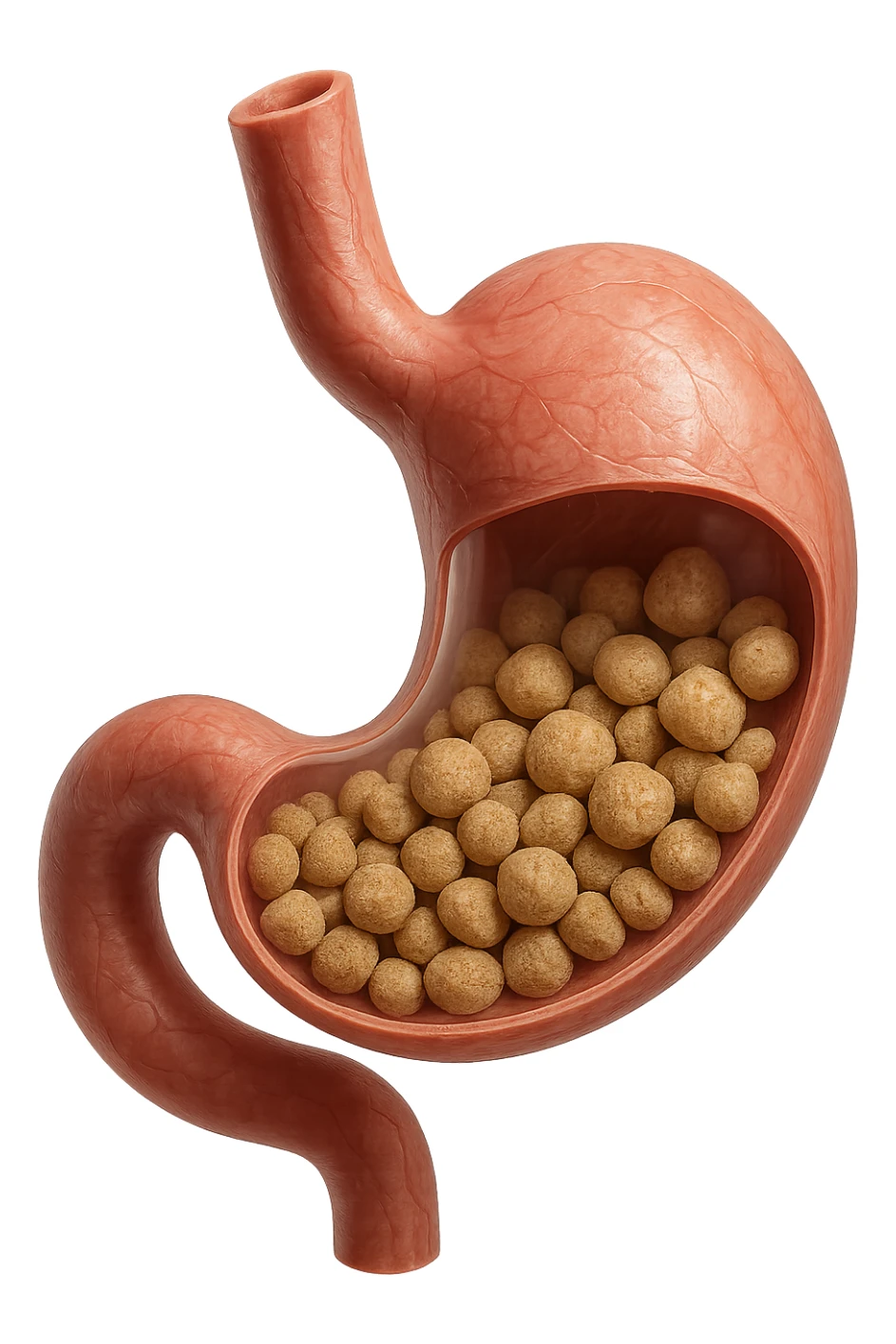 Sassi nello stomaco durante la digestione in 3d realistica sticker