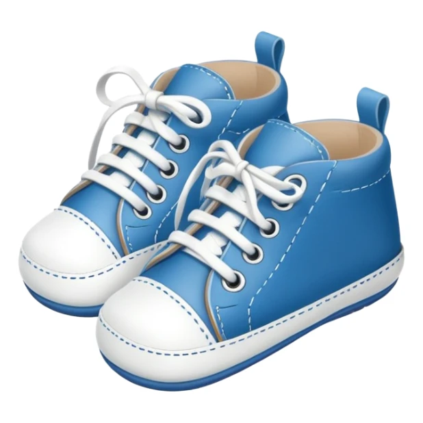 blue and white baby shoe sticker