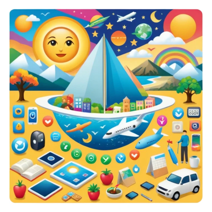 An extremely detailed lifestyle vision board collage for the year 2026. sticker