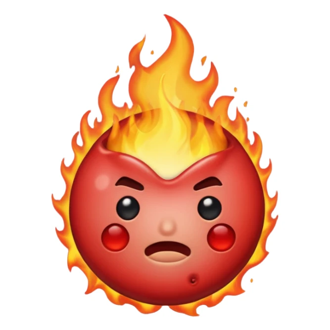 Burning male nipple emoji sticker