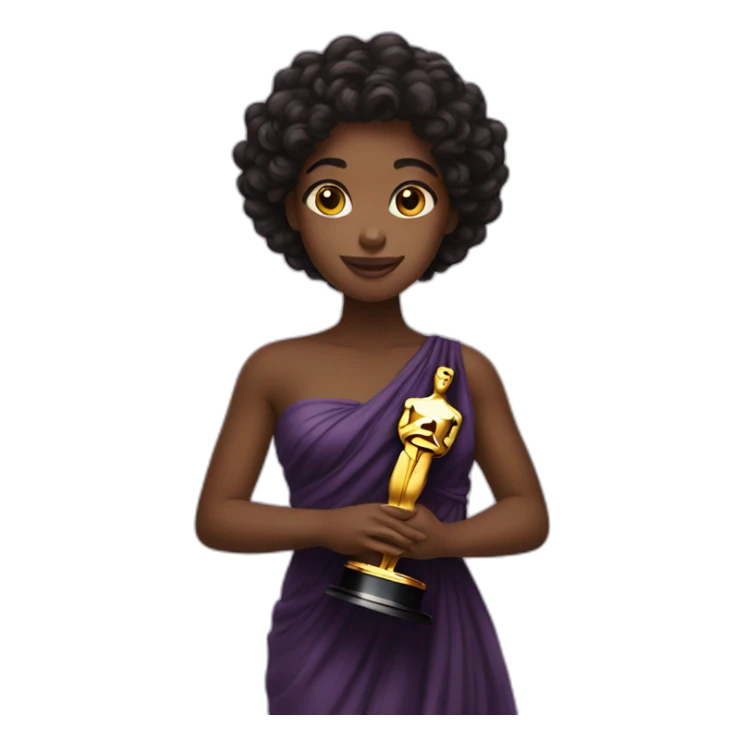 black girl holding oscar sticker