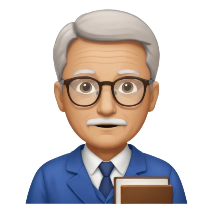 old male Librarian in foreign countries with glasses and librarian uniform sticker