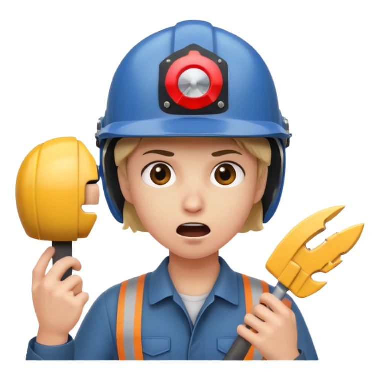 pero tiene que representar un accidente. un objeto golpeando el casco de la persona, o un brazo atrapado  sticker