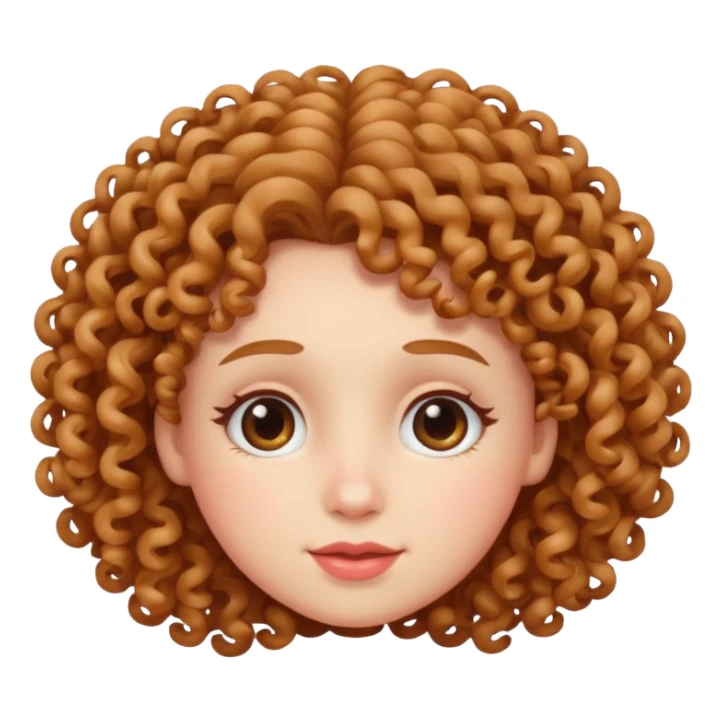 Cute face with a curly hair sticker