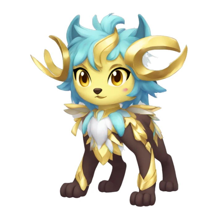 Anthro Sona Colorful Shony Godly Celestial Shiny Fakemon Full Body sticker