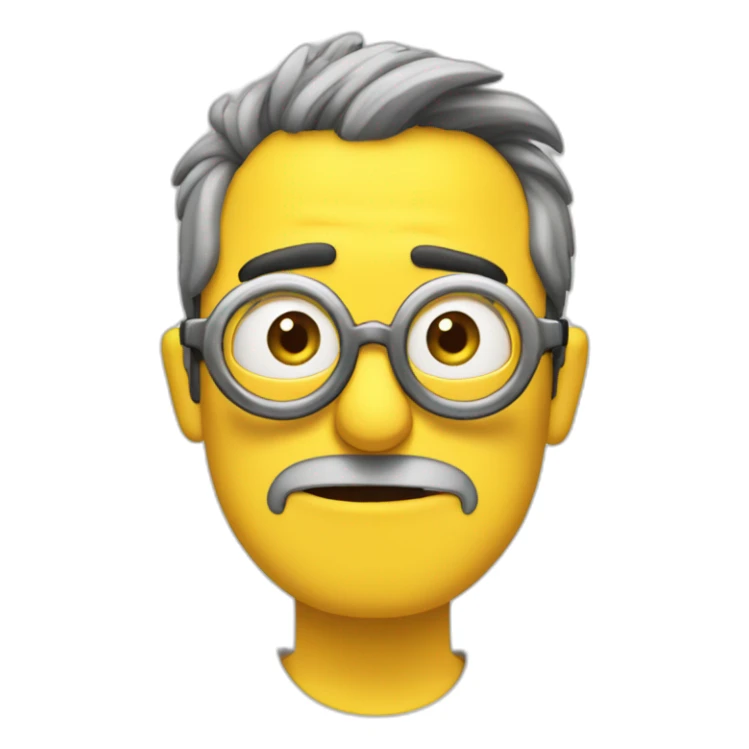 Minion calvo sin gafas y barba blanca sticker