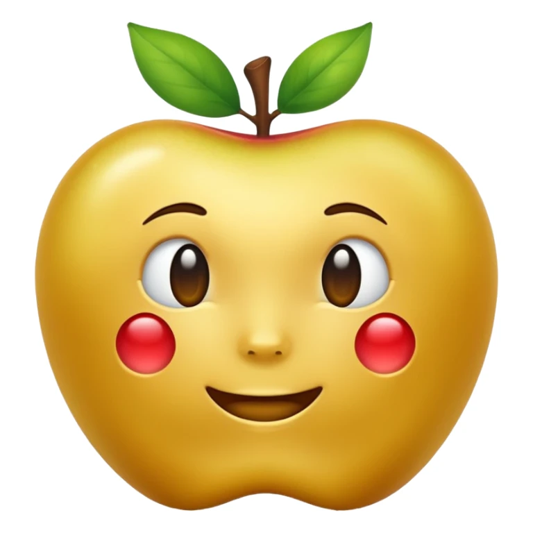 gold color present, apple emoji style sticker