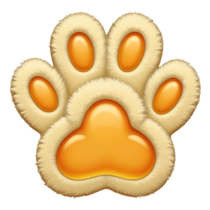 a very light pale pastel yellow-orange pawprint sticker